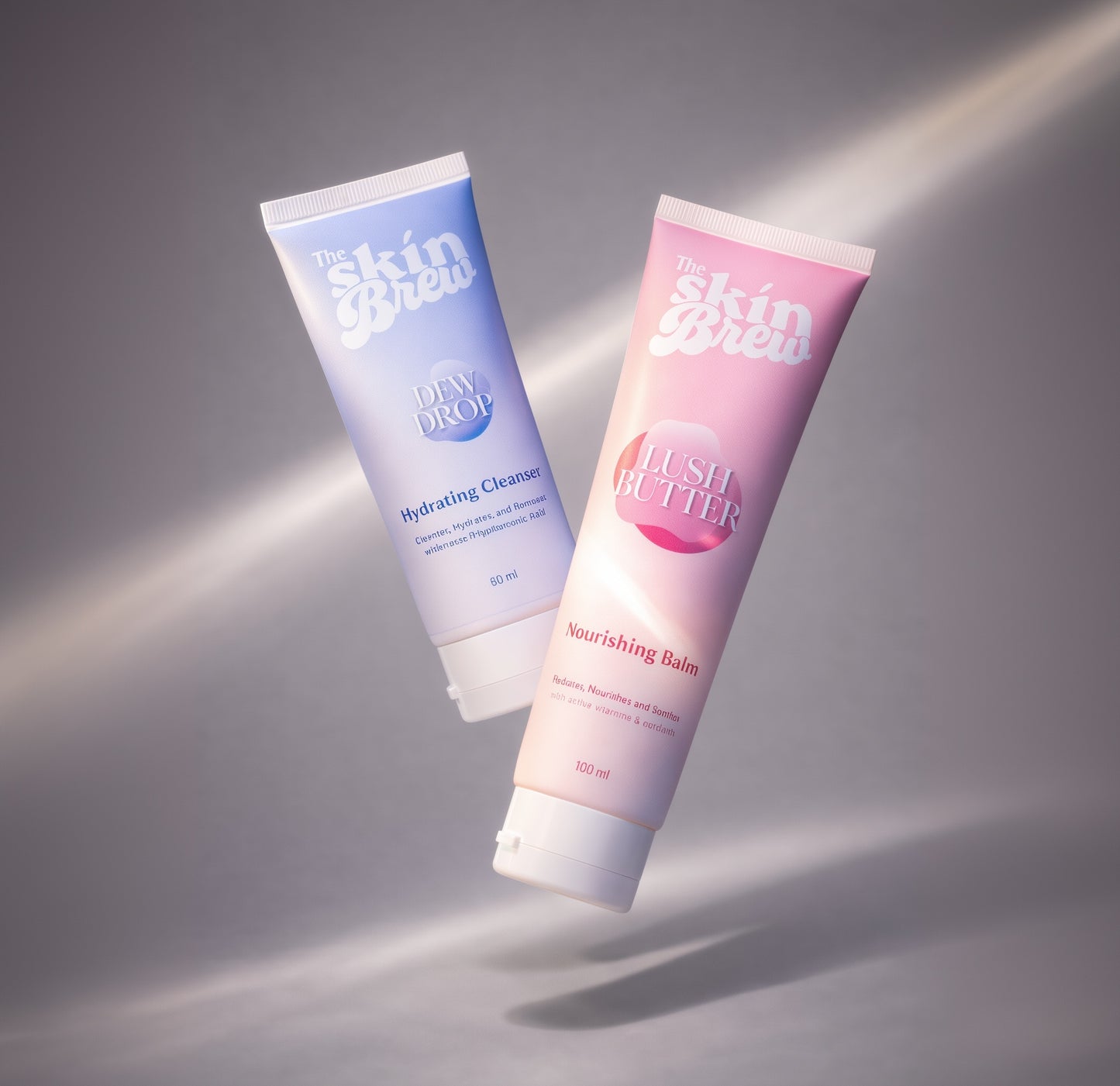 Two skincare products from 'The Skin Groom' on a gray background